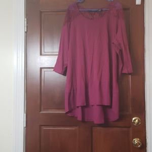 Magenta lace back shirt